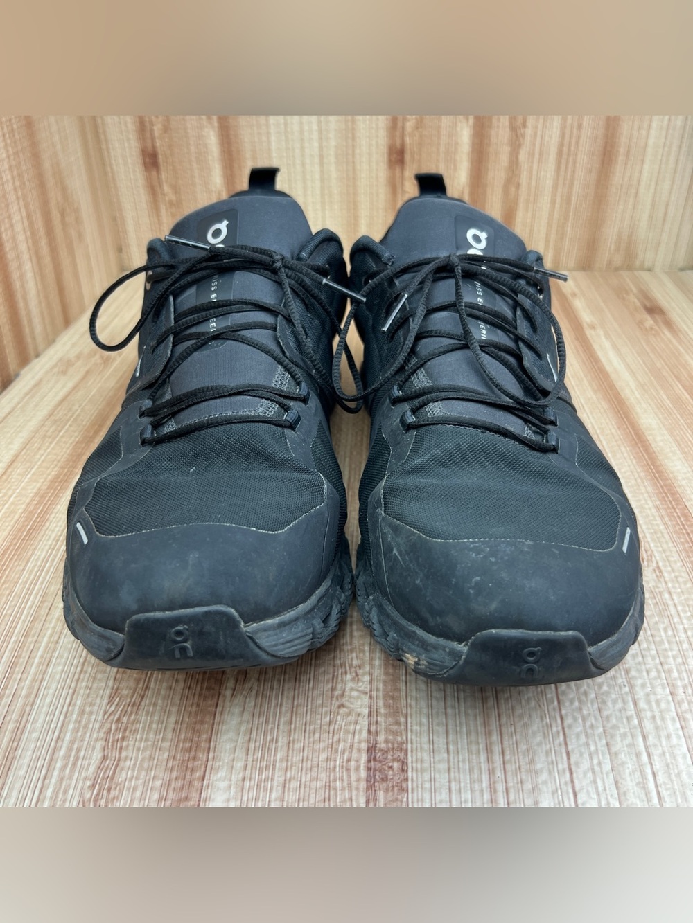 On Cloud 6 Waterproof Running Shoes Sneakers Black Mens Size 14 Preowned - Picture 2 of 10